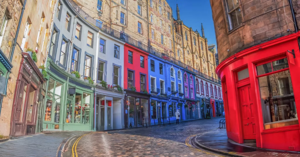 Victoria Street Edinburgh shopfronts Victoria Street Edinburgh shopfronts