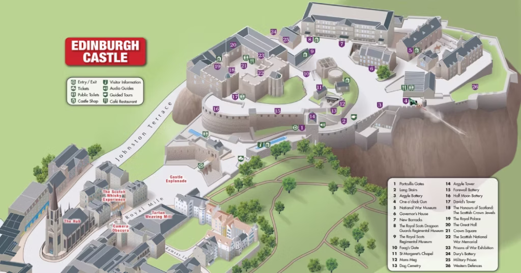 Edinburgh Castle Map Edinburgh Castle Map